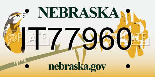 IT77960 Nebraska License Plate