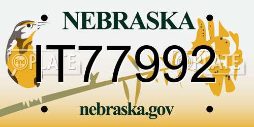 IT77992 Nebraska License Plate