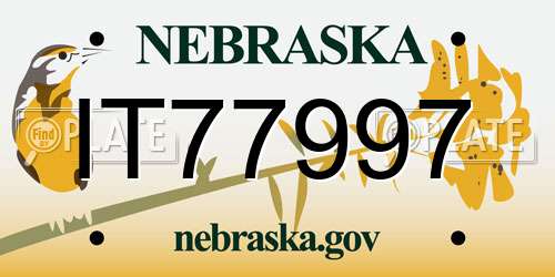 IT77997 Nebraska License Plate