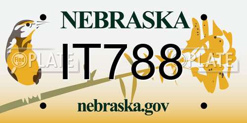 IT788 Nebraska License Plate