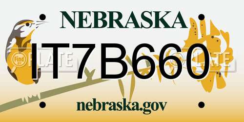 IT7B660 Nebraska License Plate