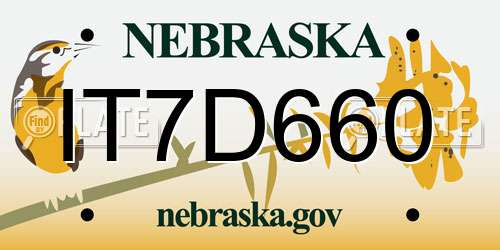 IT7D660 Nebraska License Plate