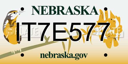 IT7E577 Nebraska License Plate
