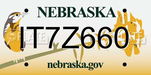 IT7Z660 Nebraska License Plate