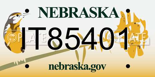 IT85401 Nebraska License Plate