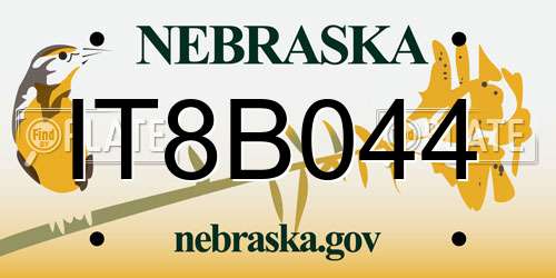 IT8B044 Nebraska License Plate