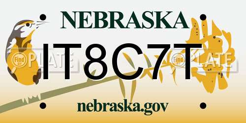 IT8C7T Nebraska License Plate