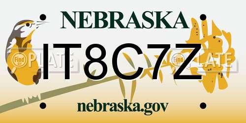 IT8C7Z Nebraska License Plate