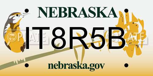 IT8R5B Nebraska License Plate