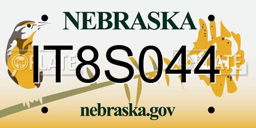 IT8S044 Nebraska License Plate