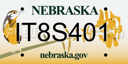 IT8S401 Nebraska License Plate