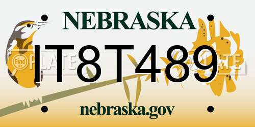IT8T489 Nebraska License Plate