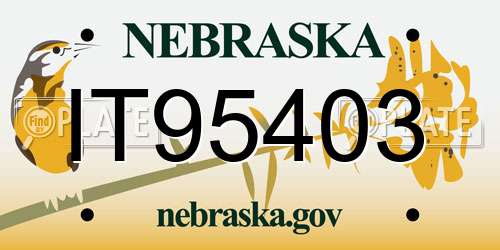 IT95403 Nebraska License Plate