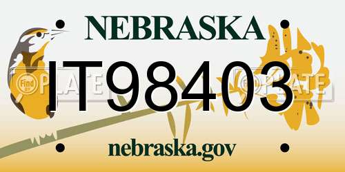 IT98403 Nebraska License Plate
