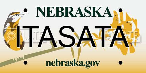 ITASATA Nebraska License Plate
