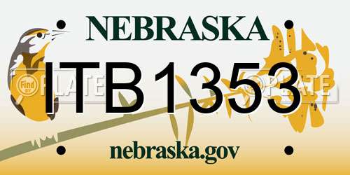 ITB1353 Nebraska License Plate