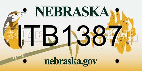 ITB1387 Nebraska License Plate