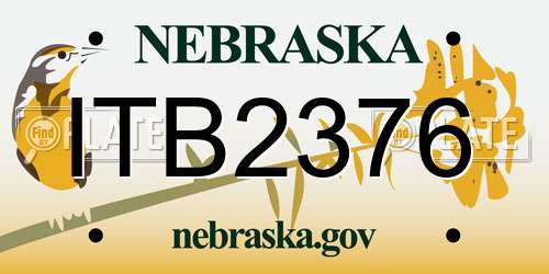 ITB2376 Nebraska License Plate