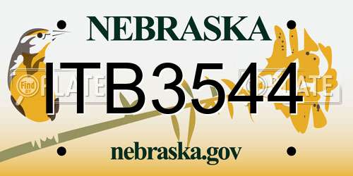 ITB3544 Nebraska License Plate