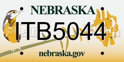 ITB5044 Nebraska License Plate