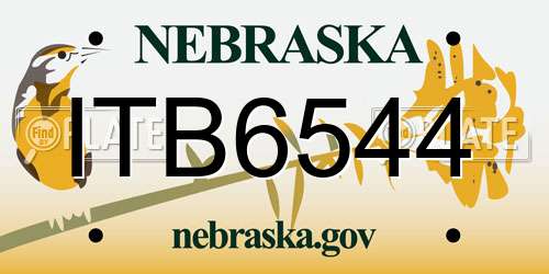 ITB6544 Nebraska License Plate