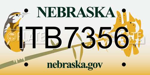 ITB7356 Nebraska License Plate
