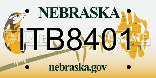 ITB8401 Nebraska License Plate