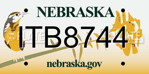ITB8744 Nebraska License Plate