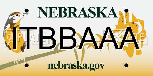 ITBBAAA Nebraska License Plate