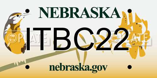 ITBC22 Nebraska License Plate