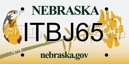 ITBJ65 Nebraska License Plate