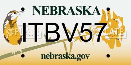 ITBV57 Nebraska License Plate