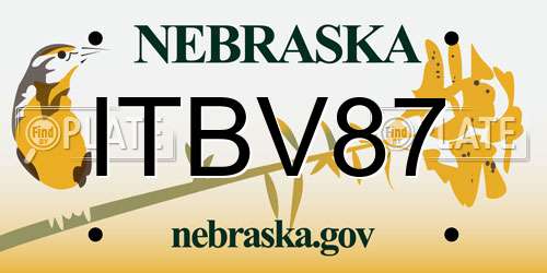 ITBV87 Nebraska License Plate