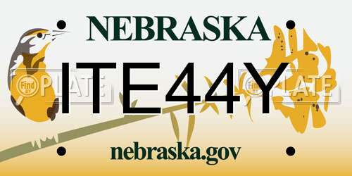 ITE44Y Nebraska License Plate