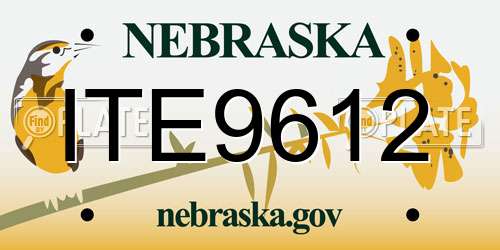 ITE9612 Nebraska License Plate