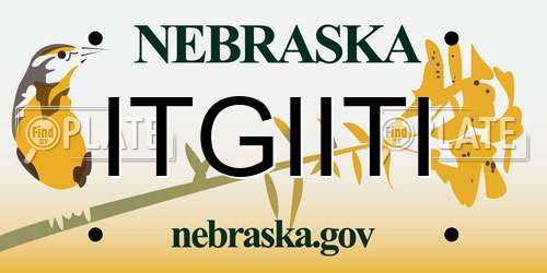 ITGIITI Nebraska License Plate