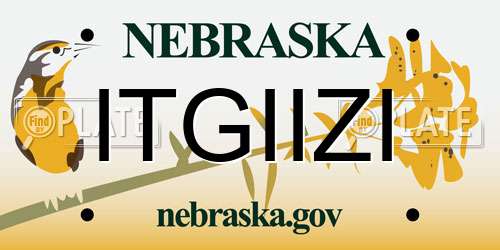 ITGIIZI Nebraska License Plate