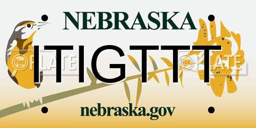 ITIGTTT Nebraska License Plate