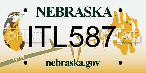 ITL587 Nebraska License Plate