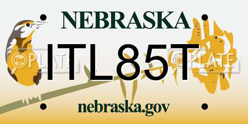 ITL85T Nebraska License Plate