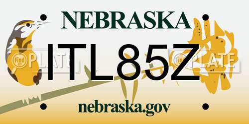 ITL85Z Nebraska License Plate