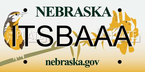 ITSBAAA Nebraska License Plate