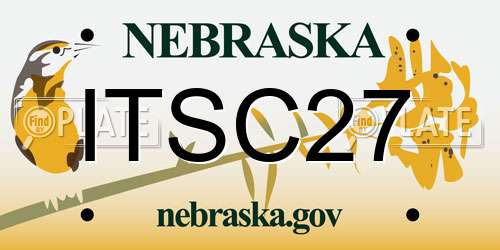 ITSC27 Nebraska License Plate