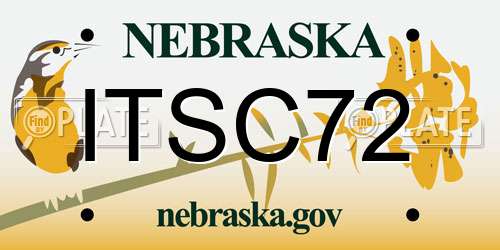 ITSC72 Nebraska License Plate