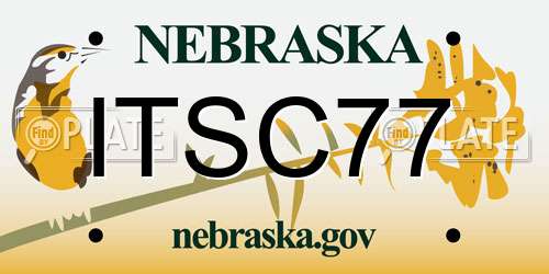 ITSC77 Nebraska License Plate