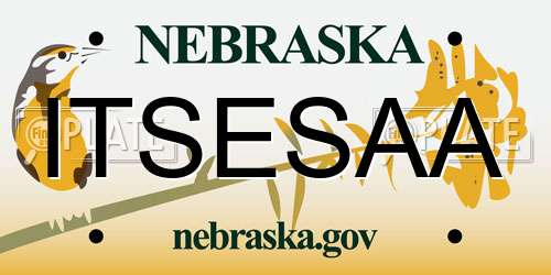 ITSESAA Nebraska License Plate