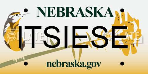 ITSIESE Nebraska License Plate