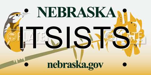 ITSISTS Nebraska License Plate