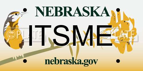 ITSME Nebraska License Plate