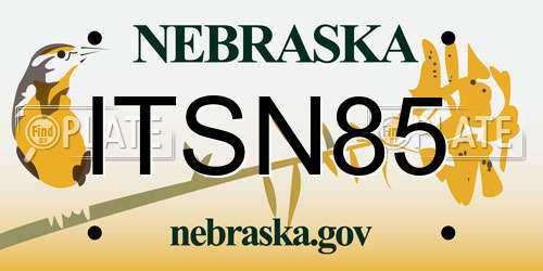 ITSN85 Nebraska License Plate